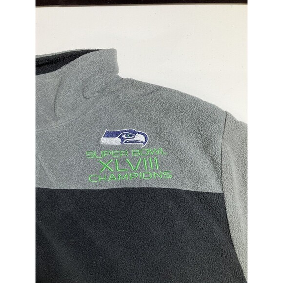 NFL Seattle Seahawks Pullover Gray Sweatshirt Superbowl XLVIII Champs Large - Picture 3 of 6